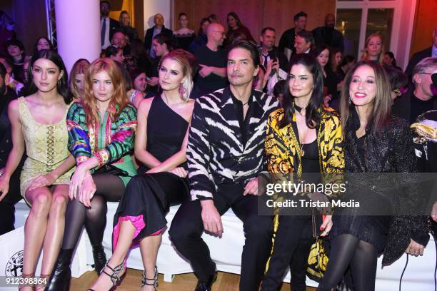 Rebecca Mir, Palina Rojinski, Lena Gercke, Marcus Schenkenberg, Shermine Shahrivar, Pat Cleveland during the Gianni Versace Retrospective opening...