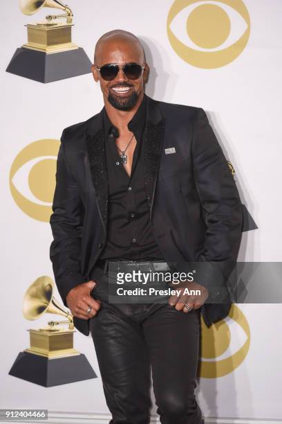 Shemar Moore attends 60th Annual GRAMMY Awards - Press Room at Madison Square Garden on January 28, 2018 in New York City.