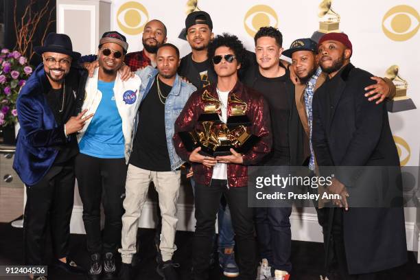 Bruno Mars attends 60th Annual GRAMMY Awards - Press Room at Madison Square Garden on January 28, 2018 in New York City.