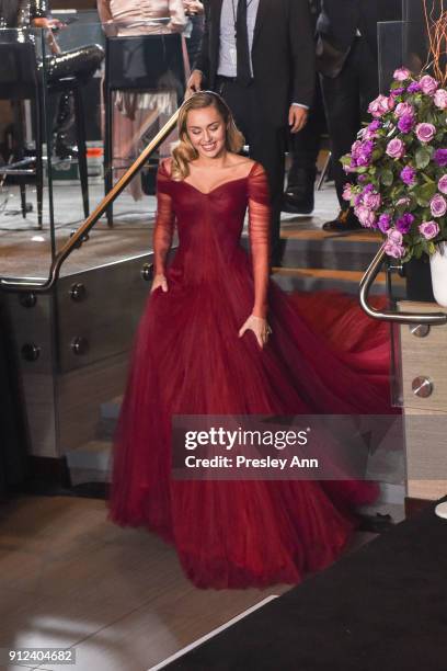 Miley Cyrus attends 60th Annual GRAMMY Awards - Press Room at Madison Square Garden on January 28, 2018 in New York City.