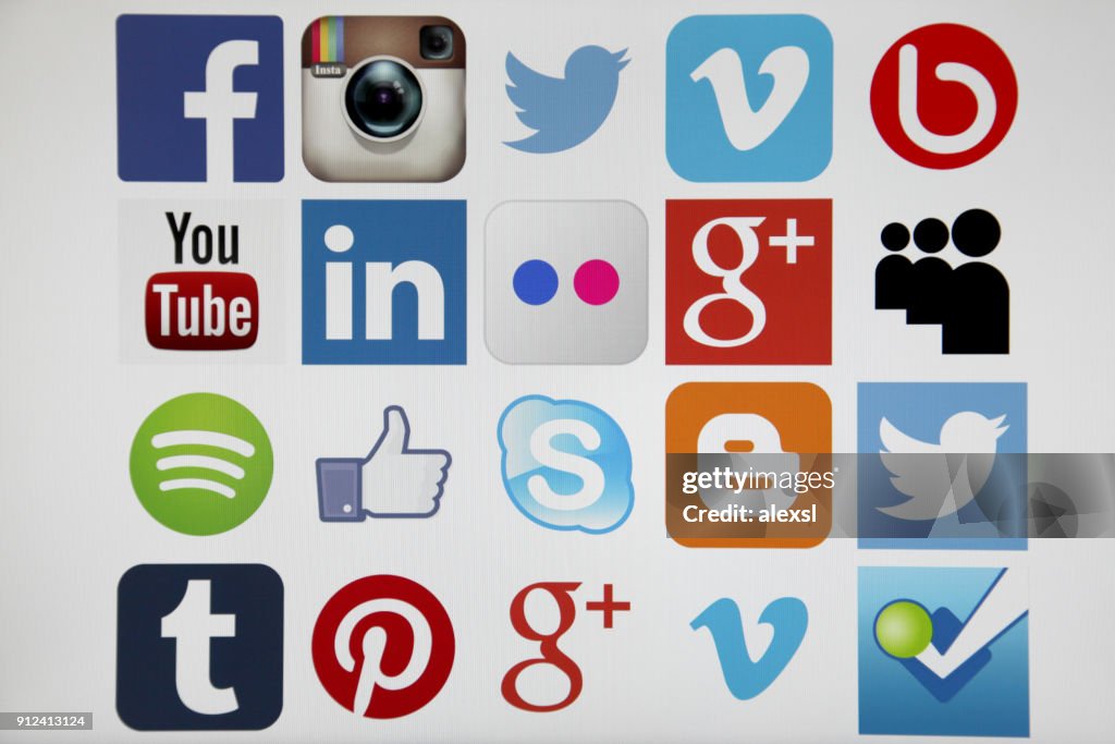 Social-Media Icons Internet mobile app-Anwendung
