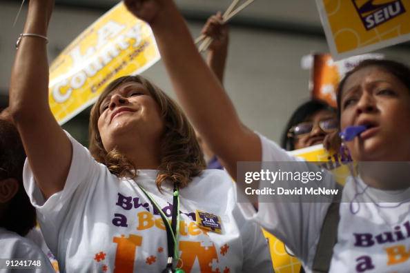 Employee Rally Point Los Angeles County employees rally about 36 hours before contracts ...