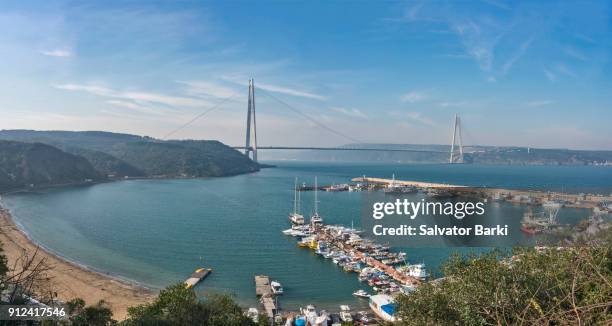 the yavuz sultan selim bridge - yavuz sultan selim stock pictures, royalty-free photos & images