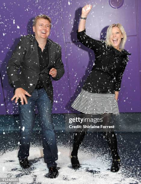 Suzanne Shaw and Aled Jones attend photocall to launch White Christmas: The Musical at The Lowry on September 29, 2009 in Manchester, England.