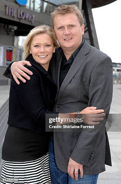 Suzanne Shaw and Aled Jones attend photocall to launch White Christmas: The Musical at The Lowry on September 29, 2009 in Manchester, England.