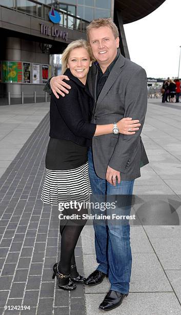 Suzanne Shaw and Aled Jones attend a photocall to launch White Christmas: The Musical at The Lowry on September 29, 2009 in Manchester, England.