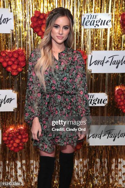 Amanda Stanton attends Lord & Taylor and The League Valentine's Day Speed Dating with Dean Unglert, Ashley Iaconetti, and Eric Bigger at The Bar...