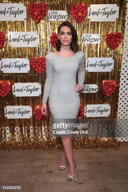 Ashley Iaconetti attends Lord & Taylor and The League Valentine's Day Speed Dating with Dean Unglert, Amanda Stanton, and Eric Bigger at The Bar...