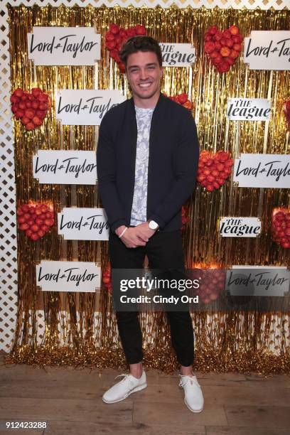 Dean Unglert attends Lord & Taylor and The League Valentine's Day Speed Dating with Amanda Stanton, Ashley Iaconetti, and Eric Bigger at The Bar...