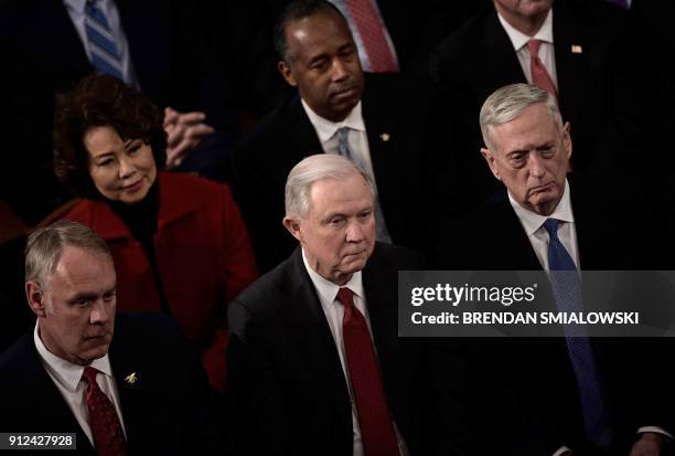 Secretary of Transportation Elaine Chao, US Secretary of Housing Ben Carson, US Secretary of the Interior Ryan Zinke, US Attorney General Jeff...