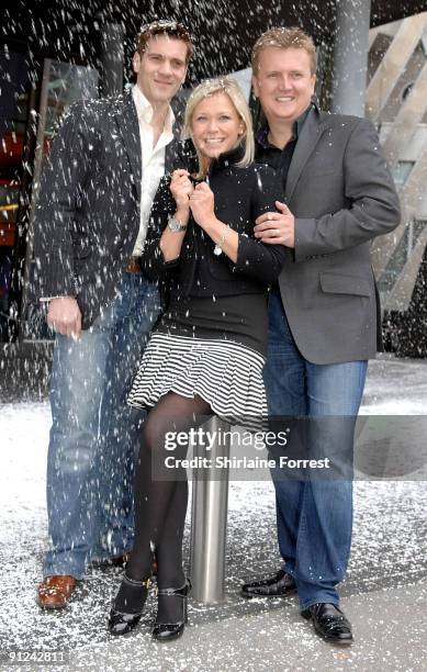 Adam Cooper, Suzanne Shaw and Aled Jones attend a photocall to launch White Christmas: The Musical at The Lowry on September 29, 2009 in Manchester,...