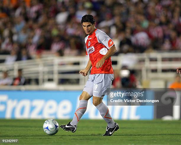 Jonny Magallon of Chivas de Guadalajara passes the ball during the International Club Friendly against Chivas USA at the Rose Bowl on September 23,...