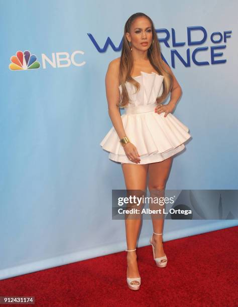 Actress/singer/dancer Jennifer Lopez attends the photo op for NBC's "World Of Dance" held at NBC Universal Lot on January 30, 2018 in Universal City,...