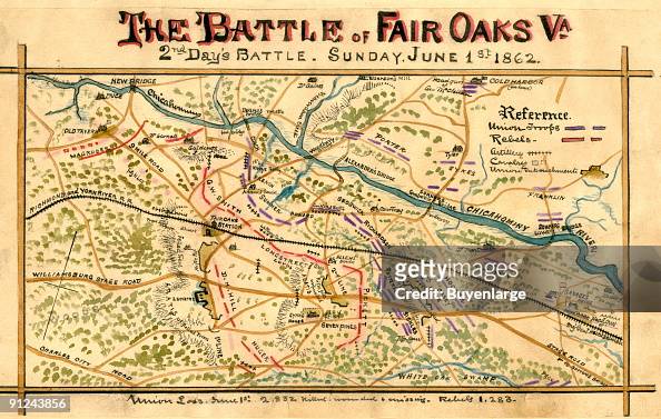 The battle of Fair Oaks, Va. 2nd Day's battle, Sunday June 1st, 1862 AKA Battle of Seven Pines