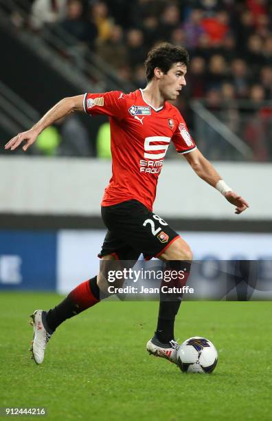 Yoann Gourcuff of Stade Rennais during the French League Cup match between Stade Rennais and Paris Saint Germain at Roazhon Park on January 30, 2018...