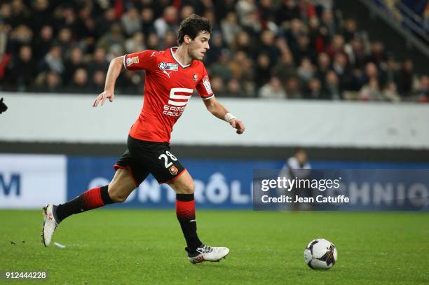 Yoann Gourcuff of Stade Rennais during the French League Cup match between Stade Rennais and Paris Saint Germain at Roazhon Park on January 30, 2018...