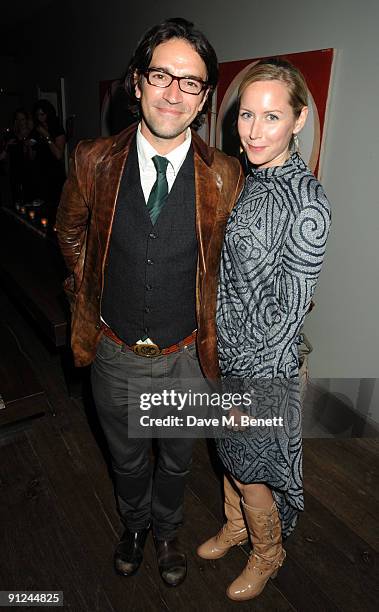 Ben Chaplin and Megan Dodds attend the afterparty following the press night of 'Breakfast At Tiffany's', at the Haymarket Hotel on September 29, 2009...