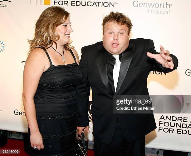 Entertainer Frank Caliendo and his wife Michele Caliendo arrive at the 14th annual Andre Agassi Charitable Foundation's Grand Slam for Children...