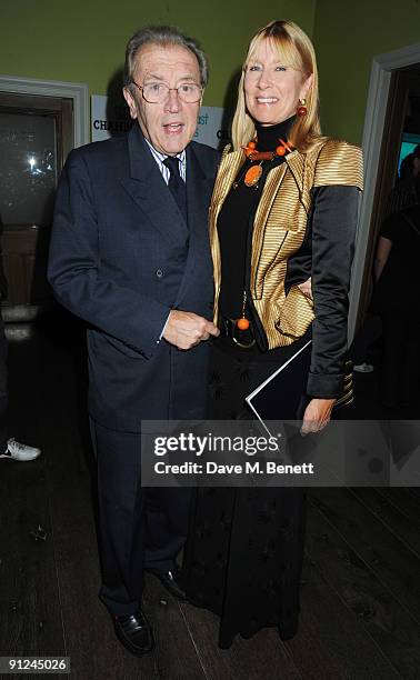 Sid David Frost and Lady Carina Frost attend the afterparty following the press night of 'Breakfast At Tiffany's', at the Haymarket Hotel on...