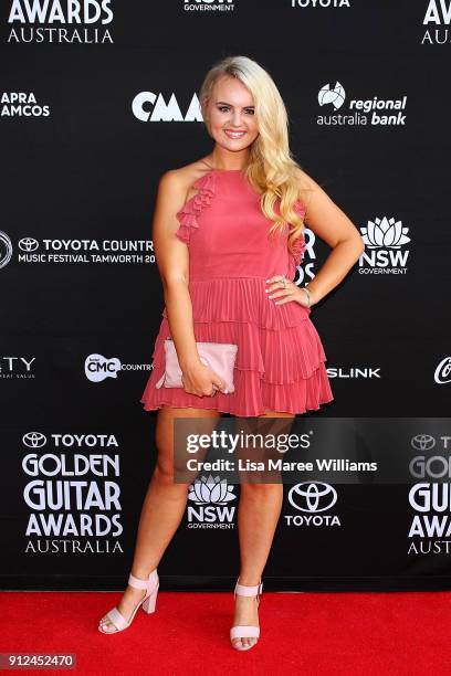 Cassidy Rae Gaiter arrives for the 2018 Toyota Golden Guitar Awards on January 27, 2018 in Tamworth, Australia.