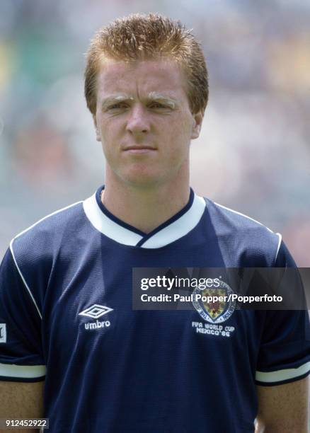 Steve Nicol of Scotland lines up before the FIFA World Cup match between Scotland and Uruguay at the Estadio Neza in Nezahualcoyotl, Mexico, 13th...