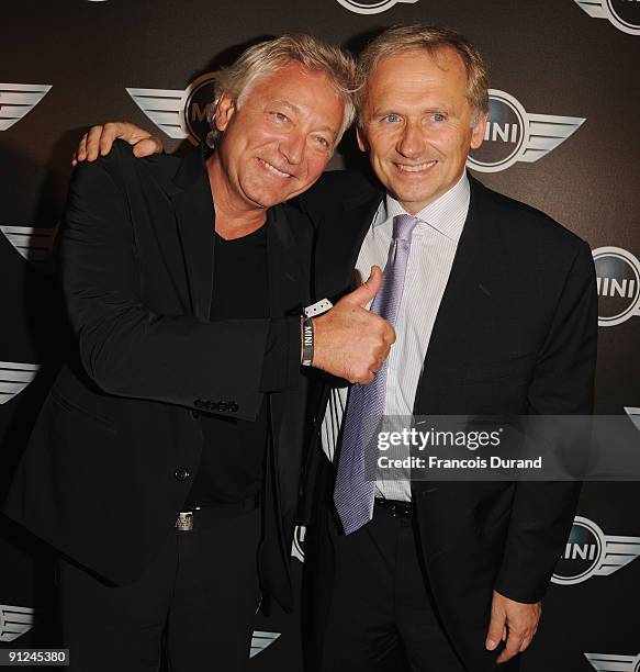 Laurent Boyer and Thomas Valentin attend the Mini Austin 50th Anniversary party at Piscine Molitor on September 29, 2009 in Paris, France.