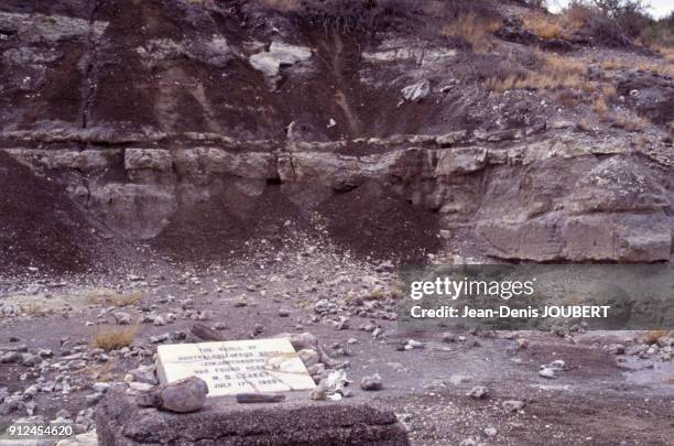 Le site archeologique de la decouverte du Paranthropus boisei , dans les gorges d'Olduvai, Tanzanie.
