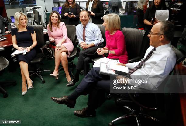 News 2018 State of the Union Coverage" -- Pictured: Megyn Kelly, Savannah Guthrie, Chuck Todd, Andrea Mitchell, Lester Holt --