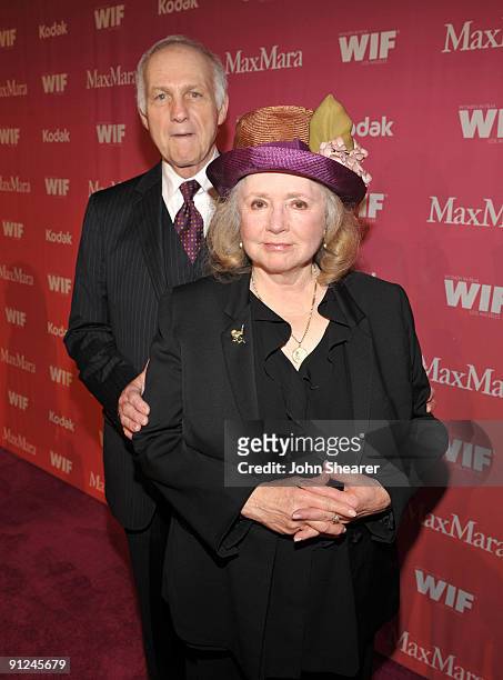 Actress Piper Laurie and guest arrive at Women In Film's 2009 Crystal + Lucy Awards held at the Hyatt Regency Century Plaza on June 12, 2009 in...