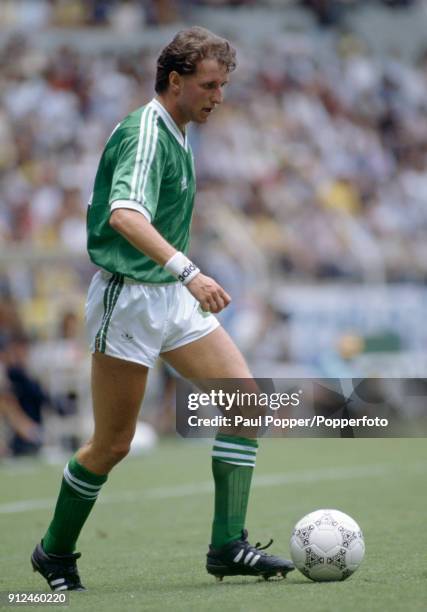 David Campbell in action for Northern Ireland during the FIFA World Cup match between Northern Ireland and Brazil at the Estadio Jalisco in...