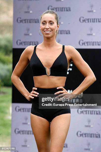 Swimmer Gemma Mengual models for a charity fashion show against cancer at Retamares Golf Club on September 29, 2009 in Madrid, Spain.