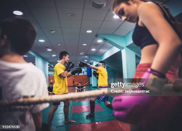 young kickboxer - teach to fight stock pictures, royalty-free photos & images