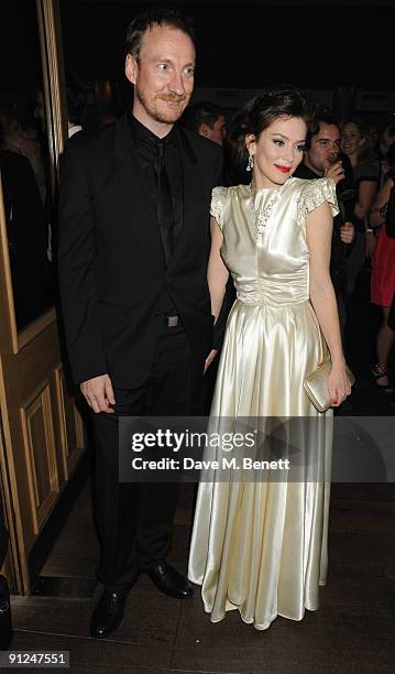 Anna Friel and David Thewlis attend the afterparty following the press night of 'Breakfast At Tiffany's', at the Haymarket Hotel on September 29,...