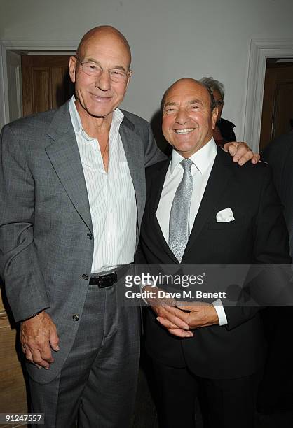 Patrick Stewart and Arnold Crook attend the afterparty following the press night of 'Breakfast At Tiffany's', at the Haymarket Hotel on September 29,...