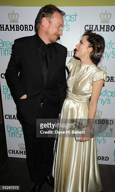Anna Friel and David Thewlis attend the afterparty following the press night of 'Breakfast At Tiffany's', at the Haymarket Hotel on September 29,...