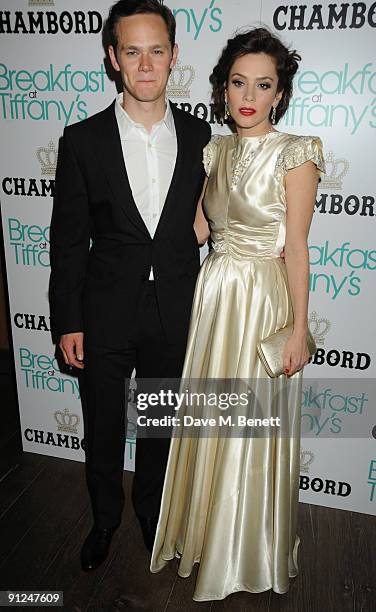 Anna Friel and Joseph Cross attend the afterparty following the press night of 'Breakfast At Tiffany's', at the Haymarket Hotel on September 29, 2009...