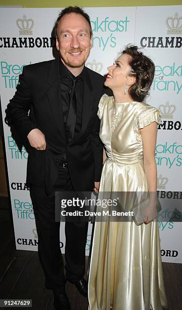 Anna Friel and David Thewlis attend the afterparty following the press night of 'Breakfast At Tiffany's', at the Haymarket Hotel on September 29,...