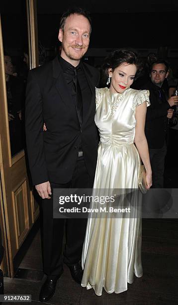 Anna Friel and David Thewlis attend the afterparty following the press night of 'Breakfast At Tiffany's', at the Haymarket Hotel on September 29,...