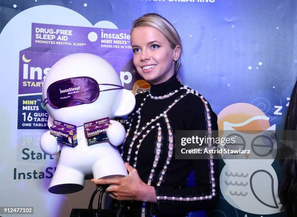 Louisa Warwick attends the InstaSleep mint melts APM Models 21st anniversary celebration at Slate NYC on January 30, 2018 in New York City.