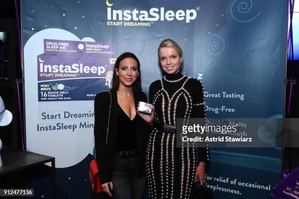 Lisa Richov and Louisa Warwick attend the InstaSleep mint melts APM Models 21st anniversary celebration at Slate NYC on January 30, 2018 in New York...