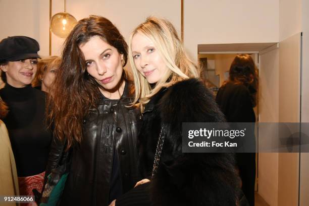 Actresses Zoe Felix and Valerie Steffen attend Antik Batik Party at Antik Batik Shop Rue des Minimes on January 30, 2018 in Paris, France.