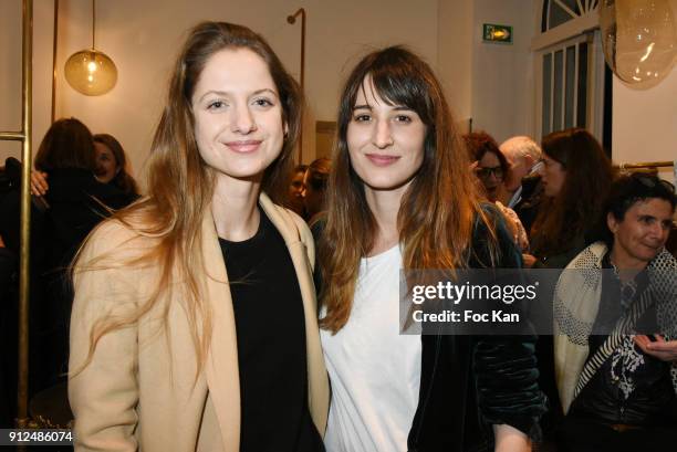 Justine Rojat and Jessica Bros attend Antik Batik Party at Antik Batik Shop Rue des Minimes on January 30, 2018 in Paris, France.