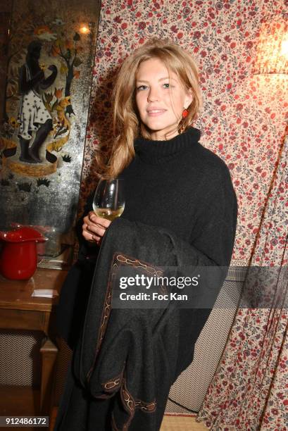 Painter Amy Hilton attends Antik Batik Party at Antik Batik Shop Rue des Minimes on January 30, 2018 in Paris, France.