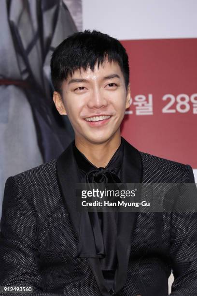 Actor and singer Lee Seung-Gi attends the press conference for "The Princess and The Matchmaker" on January 31, 2018 in Seoul, South Korea. The film...