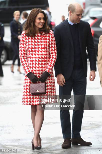 Catherine, Duchess of Cambridge and Prince William, Duke of Cambridge visit the Karolinska Institute to meet with academics and practitioners to...