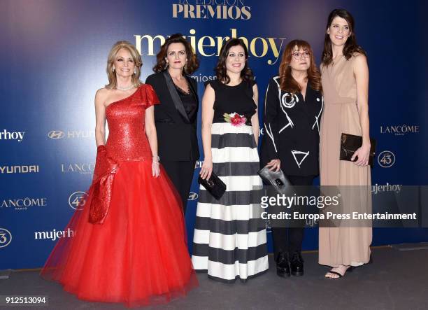 Cristina Yanes, Laura Mugica, Virginia Martinez Fernandez, Isabel Coixet and Ruth Beitia attend 'VII Premios Mujer Hoy' at Casino on January 30, 2018...