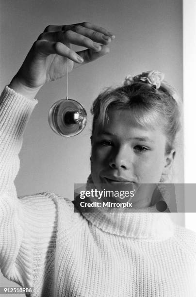 Actress Letitia Dean with the new Yo-Yo, 20th January 1982.