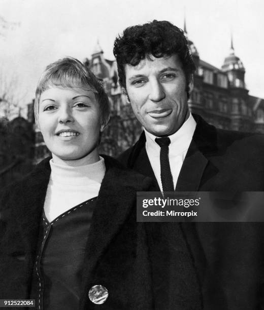 Singer Tom Jones pictured with his wife Linda who went for a stroll around Hanover Square, London, looking at the shops. Jones had just hit the top...