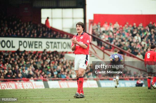 Middlesbrough 3-0 Bristol City, league division one match at Ayresome Park, Saturday 4th March 1995. Uwe Fuchs, Hat trick.