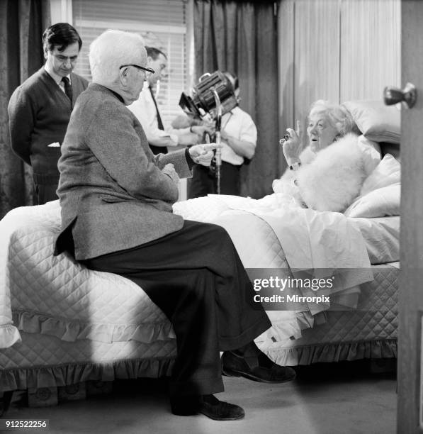 On the set of 'A Countess from Hong Kong', Charlie Chaplin's new film, Miss Margaret Rutherford has a cameo role as a seasick passenger whose cabin...